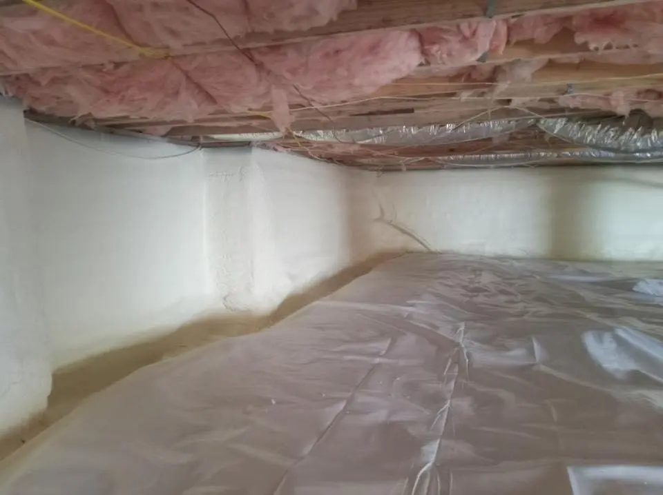 Crawl space encapsulation with closed-cell spray foam for Flat Roof Repair in O'Fallon